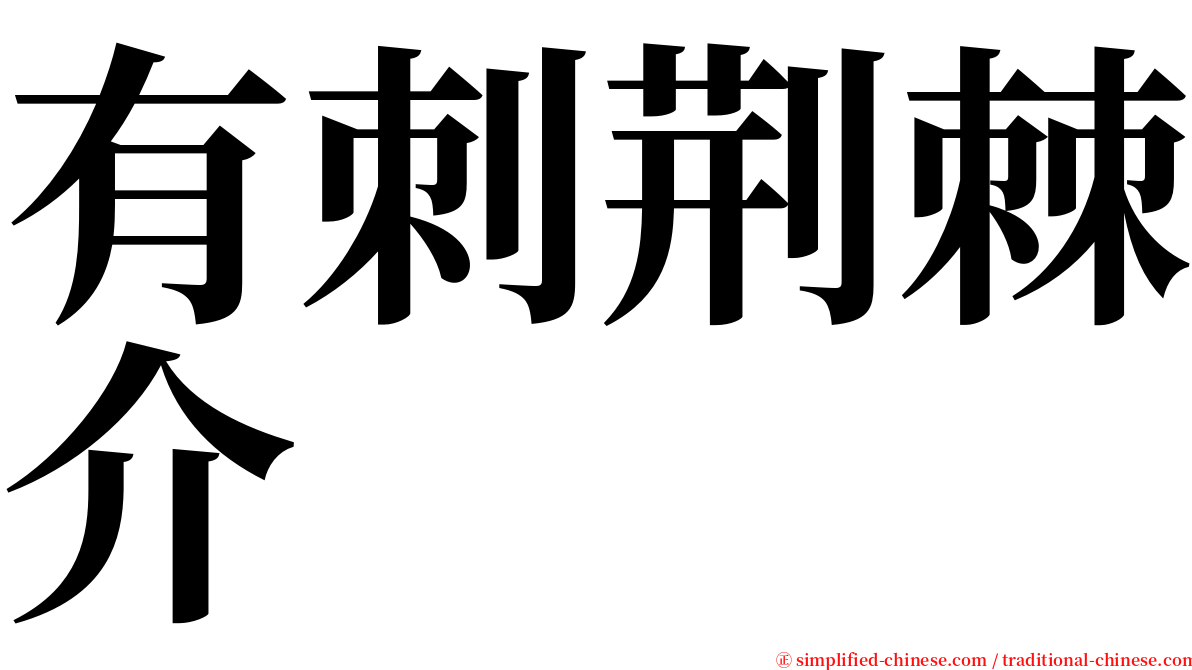 有刺荆棘介 serif font