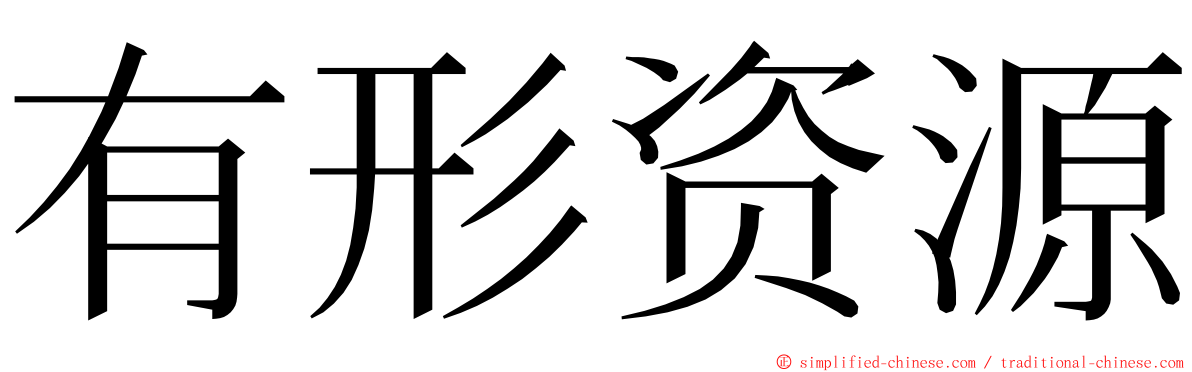 有形资源 ming font