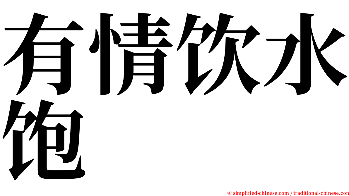 有情饮水饱 serif font