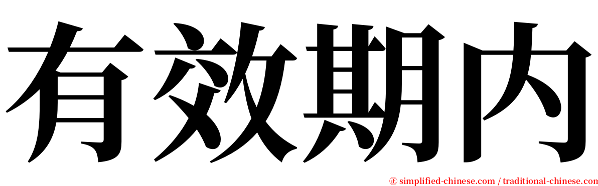 有效期内 serif font