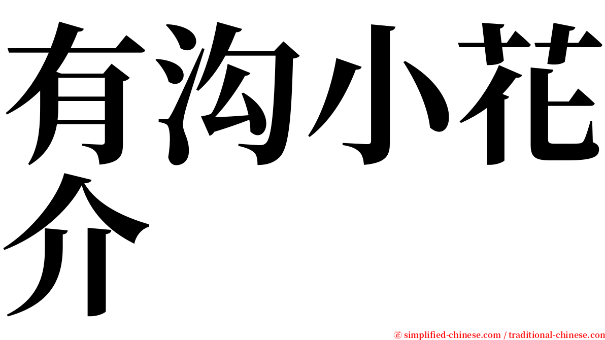 有沟小花介 serif font