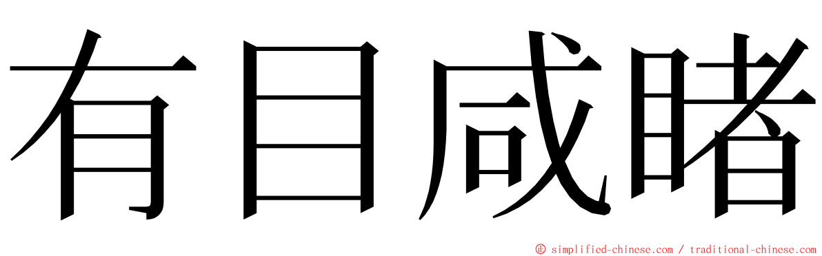 有目咸睹 ming font