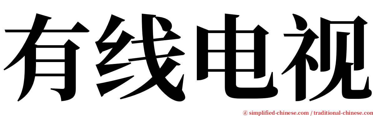 有线电视 serif font