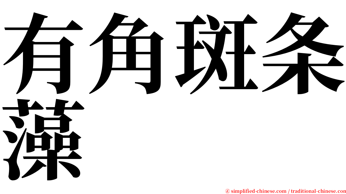 有角斑条藻 serif font