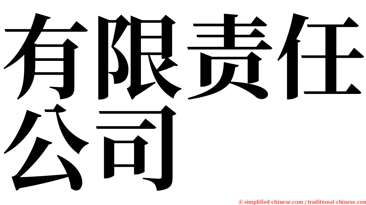 有限责任公司 serif font