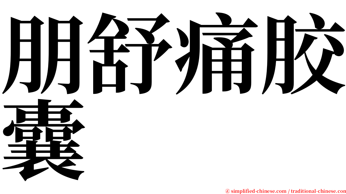 朋舒痛胶囊 serif font