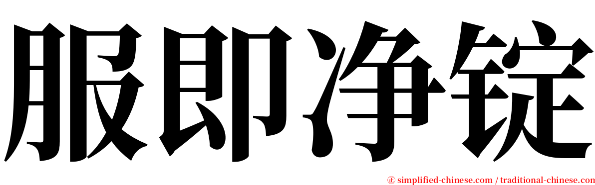 服即净锭 serif font