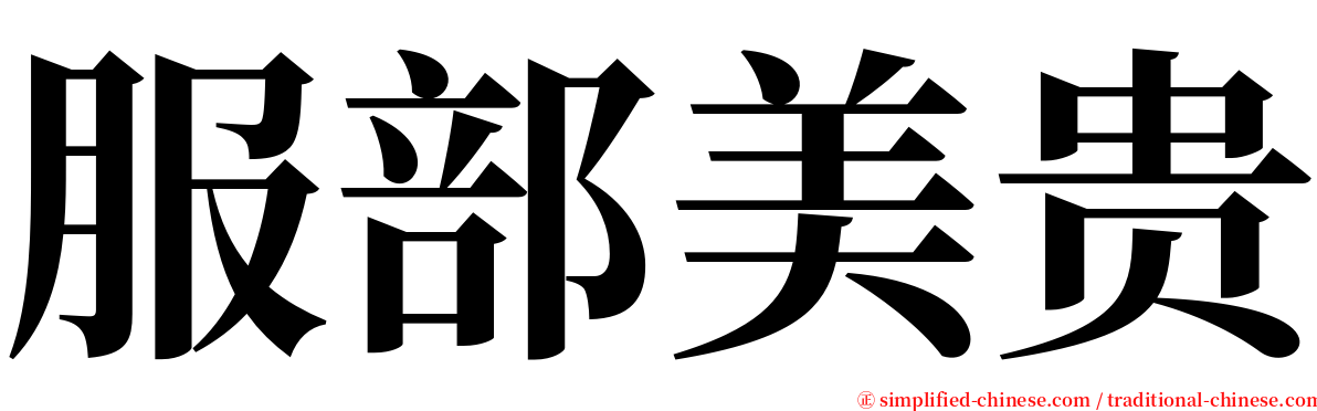 服部美贵 serif font