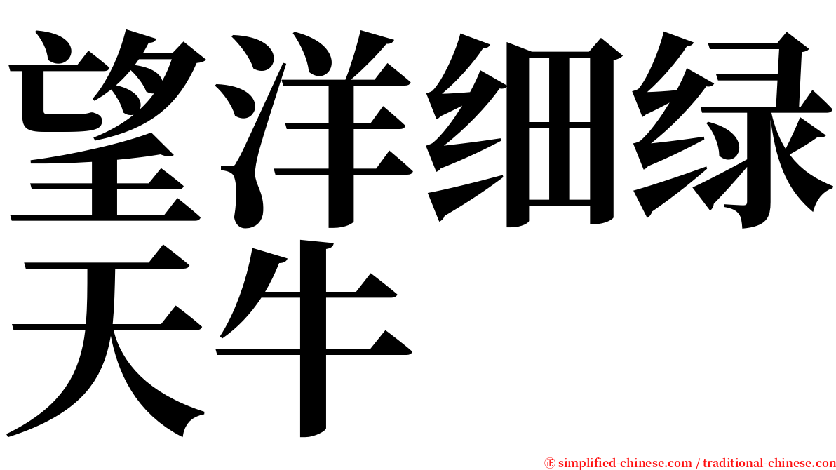 望洋细绿天牛 serif font