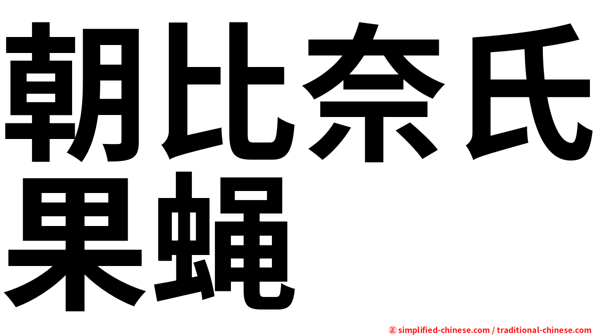 朝比奈氏果蝇