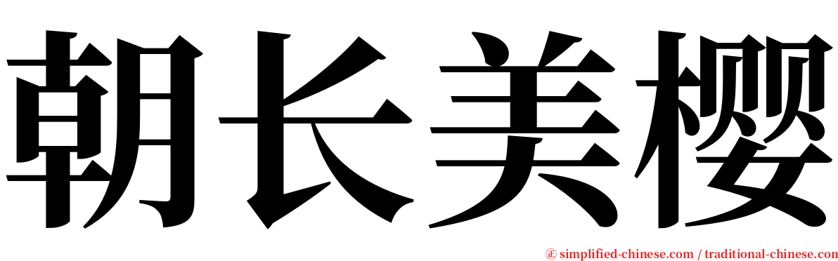 朝长美樱 serif font