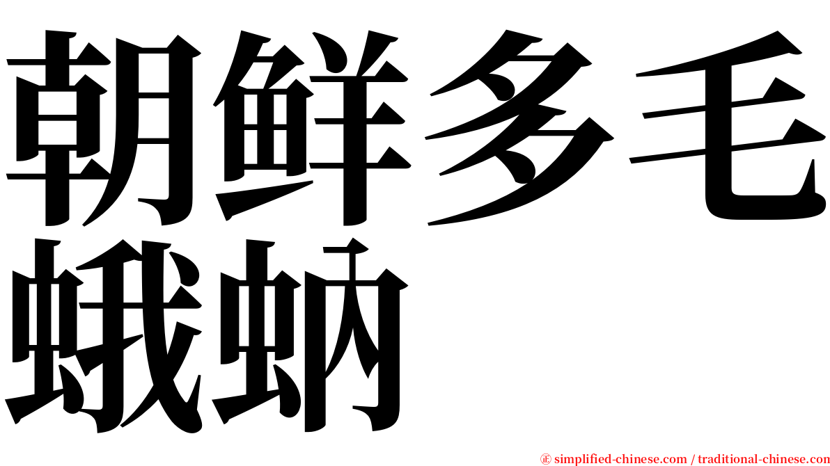 朝鲜多毛蛾蚋 serif font