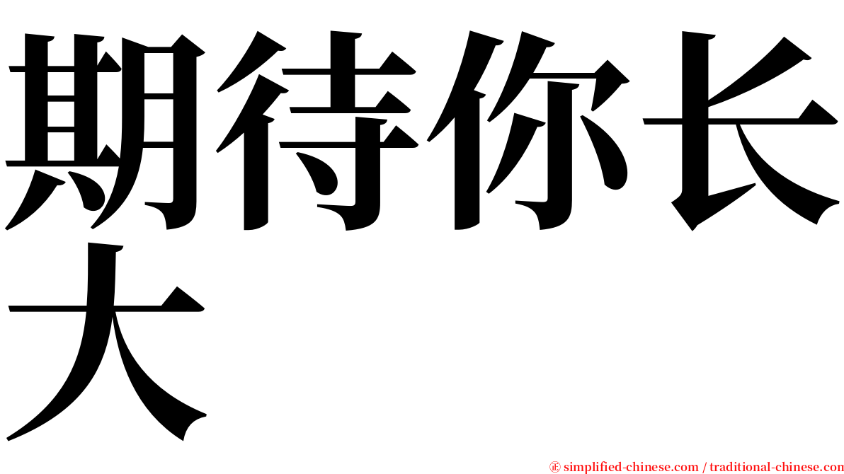 期待你长大 serif font