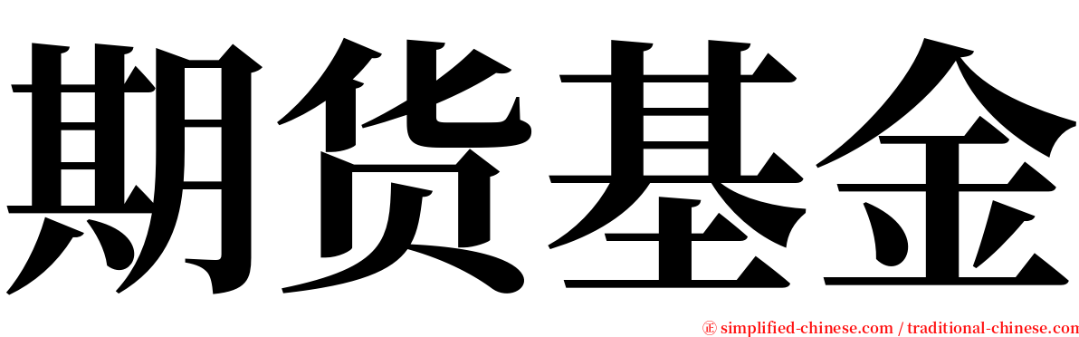 期货基金 serif font