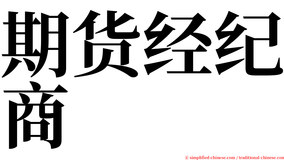 期货经纪商 serif font