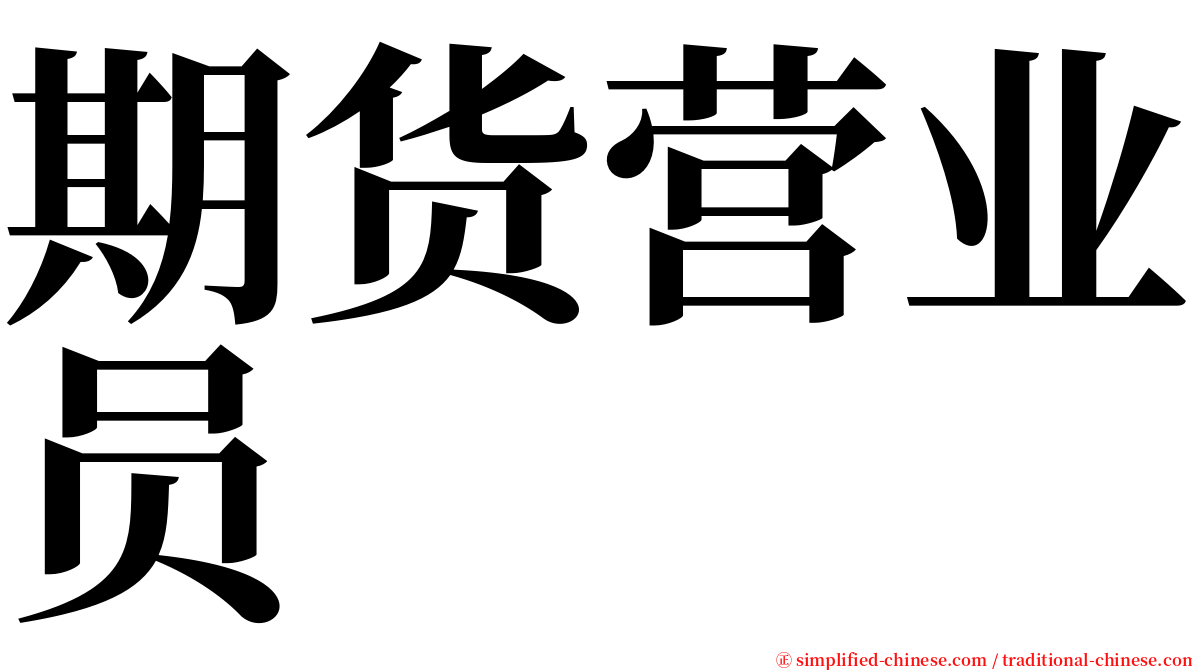 期货营业员 serif font