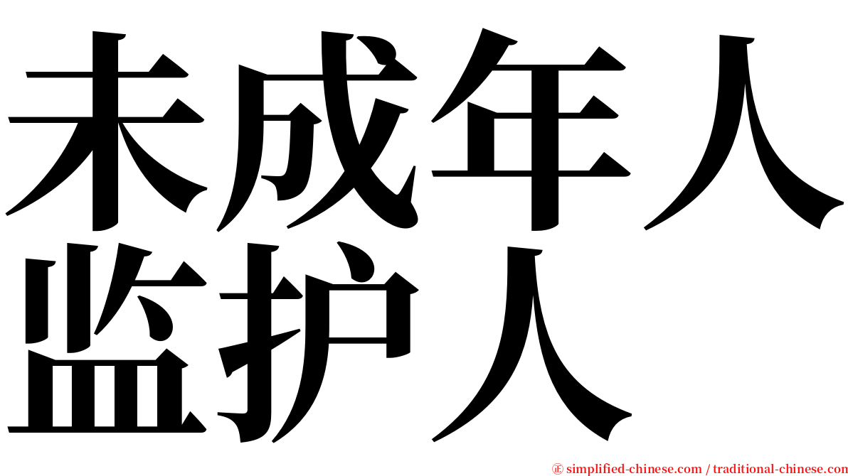 未成年人监护人 serif font