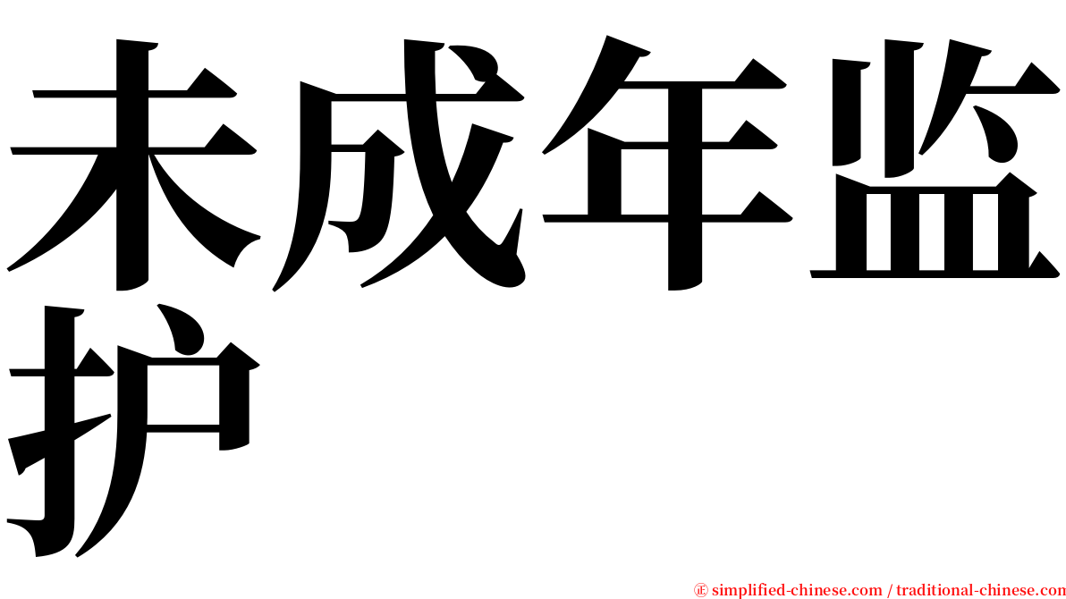 未成年监护 serif font