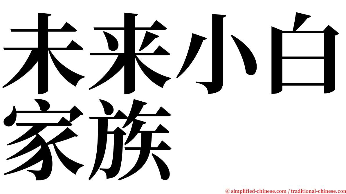 未来小白家族 serif font