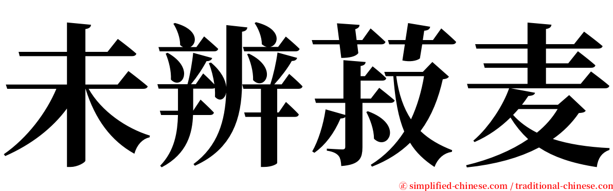 未辨菽麦 serif font