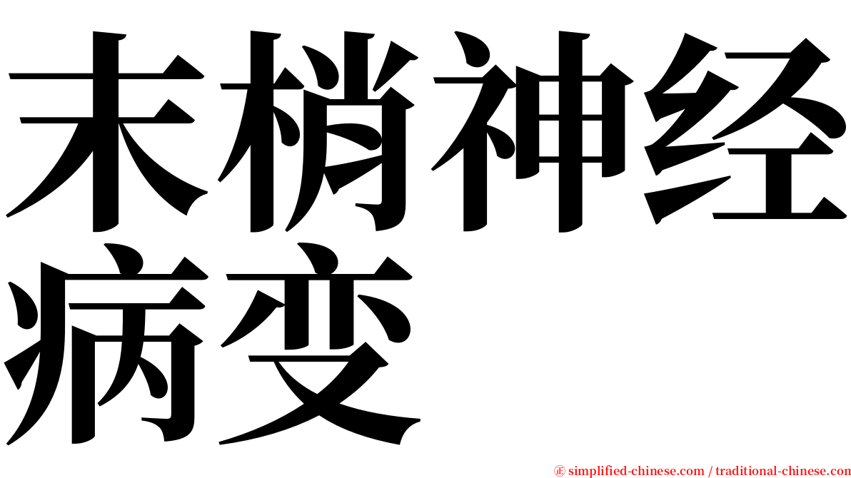 末梢神经病变 serif font