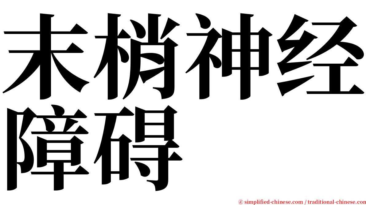 末梢神经障碍 serif font