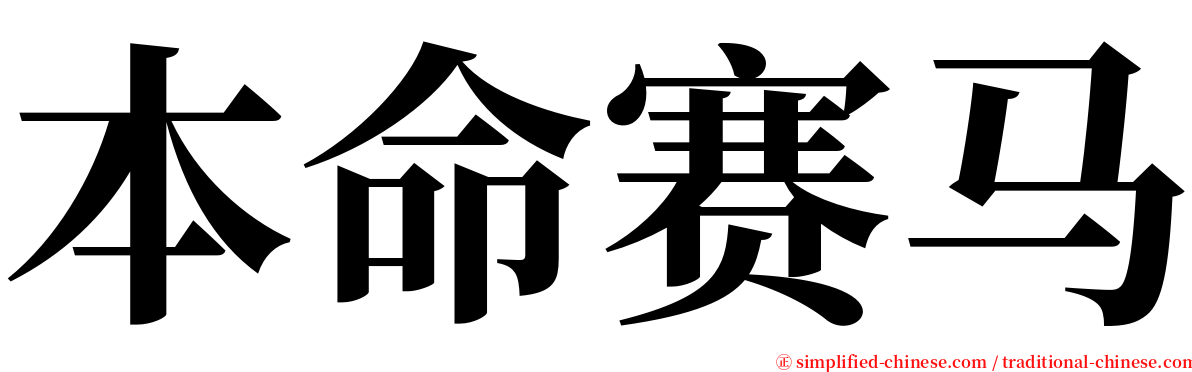 本命赛马 serif font