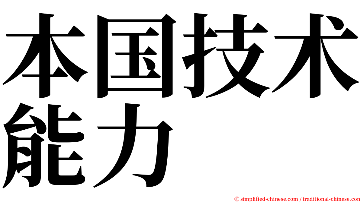 本国技术能力 serif font