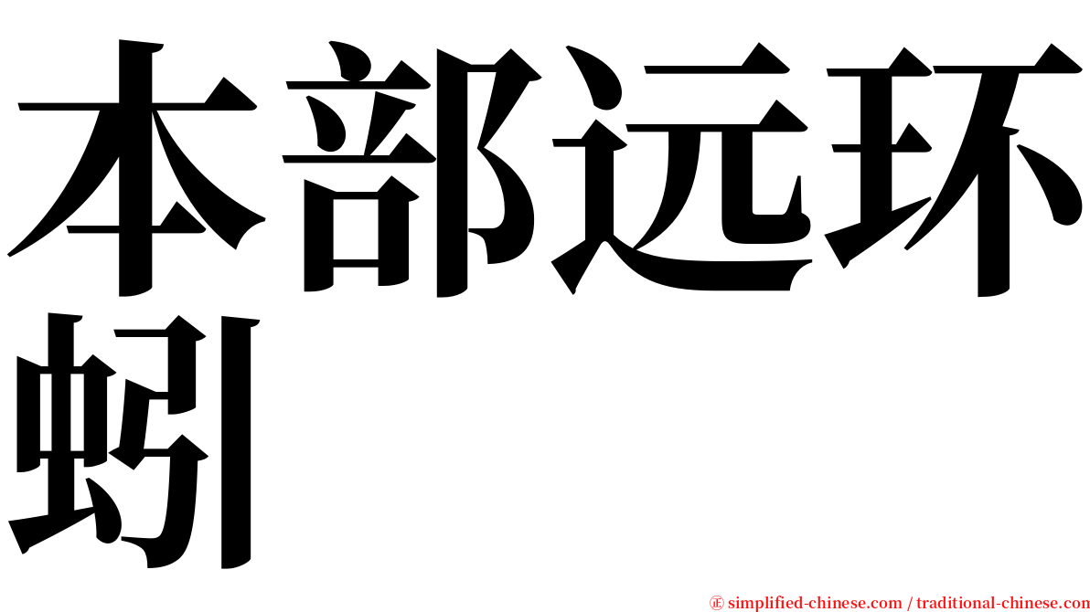 本部远环蚓 serif font