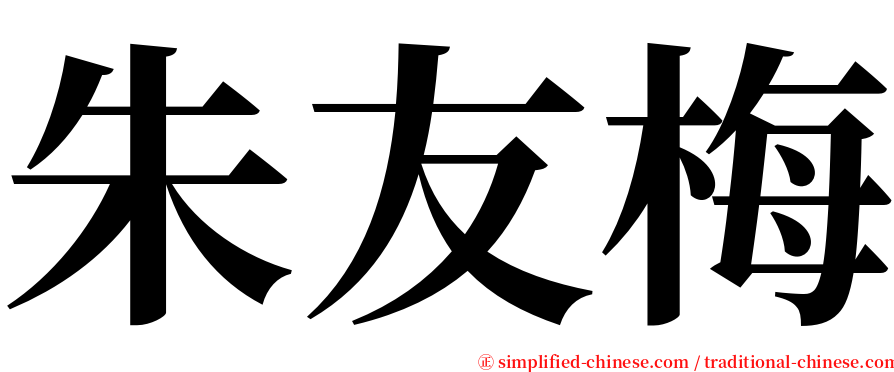 朱友梅 serif font