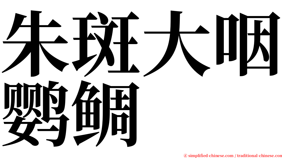 朱斑大咽鹦鲷 serif font