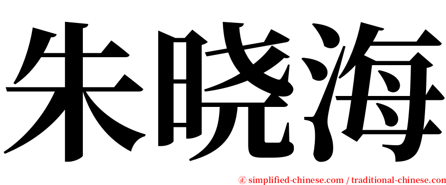 朱晓海 serif font