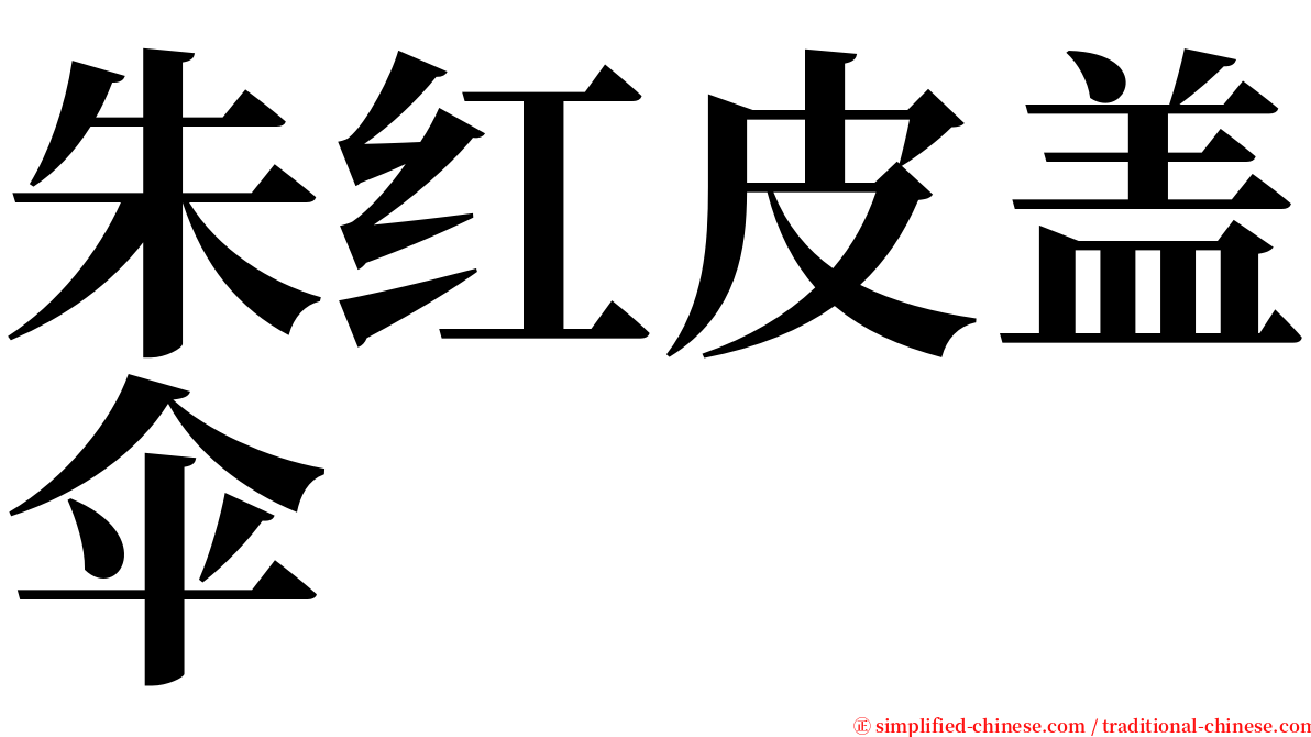 朱红皮盖伞 serif font