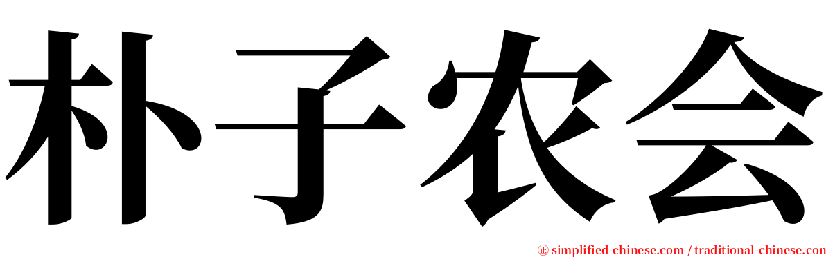 朴子农会 serif font