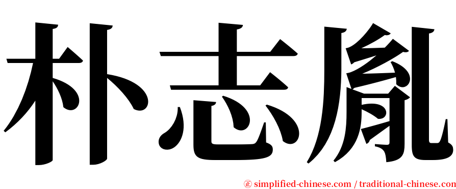 朴志胤 serif font