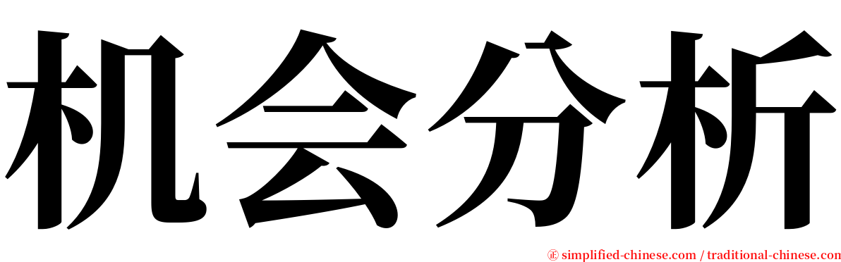 机会分析 serif font