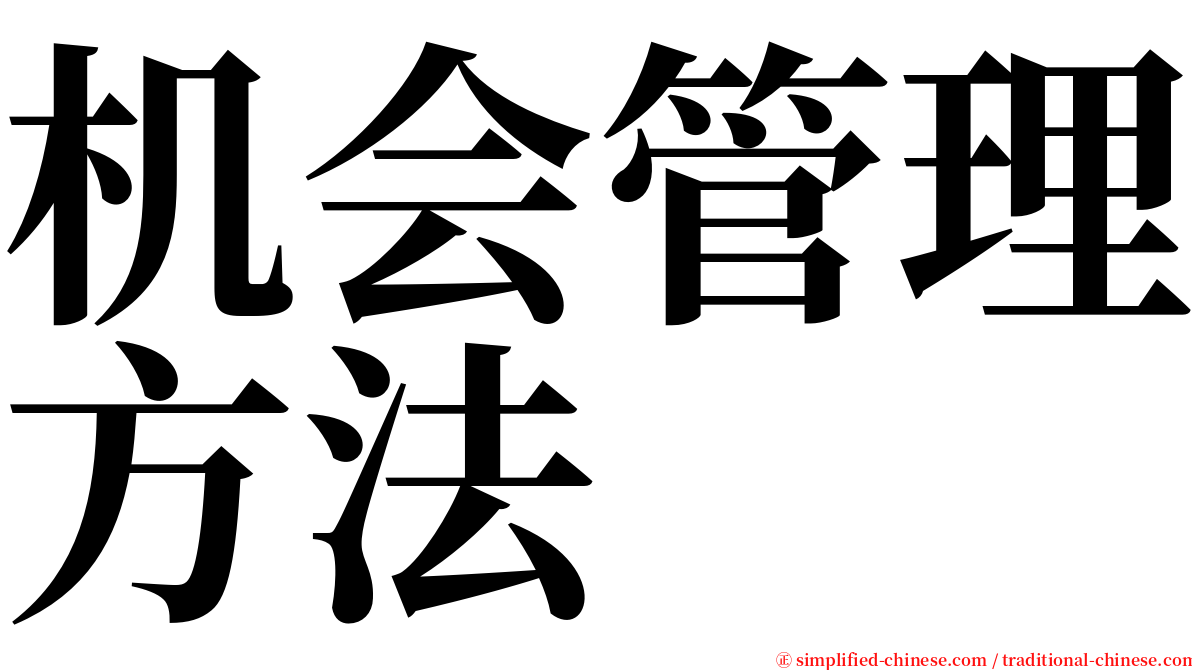 机会管理方法 serif font