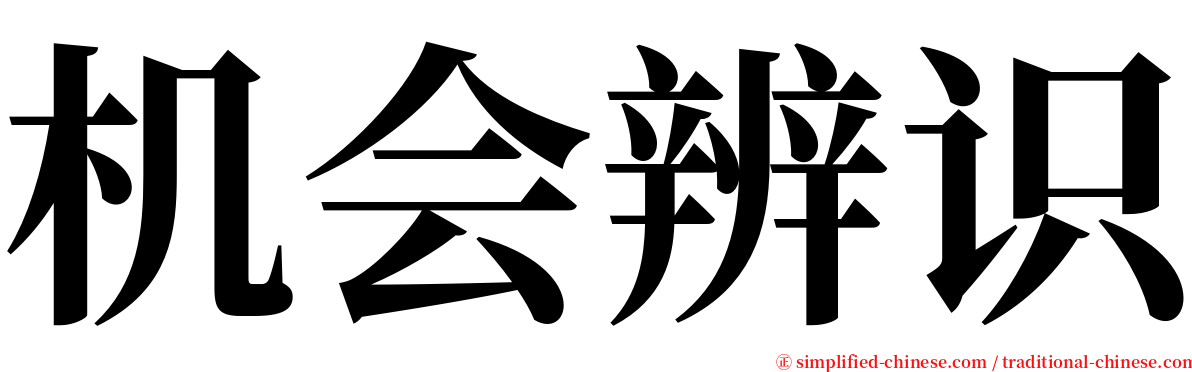 机会辨识 serif font