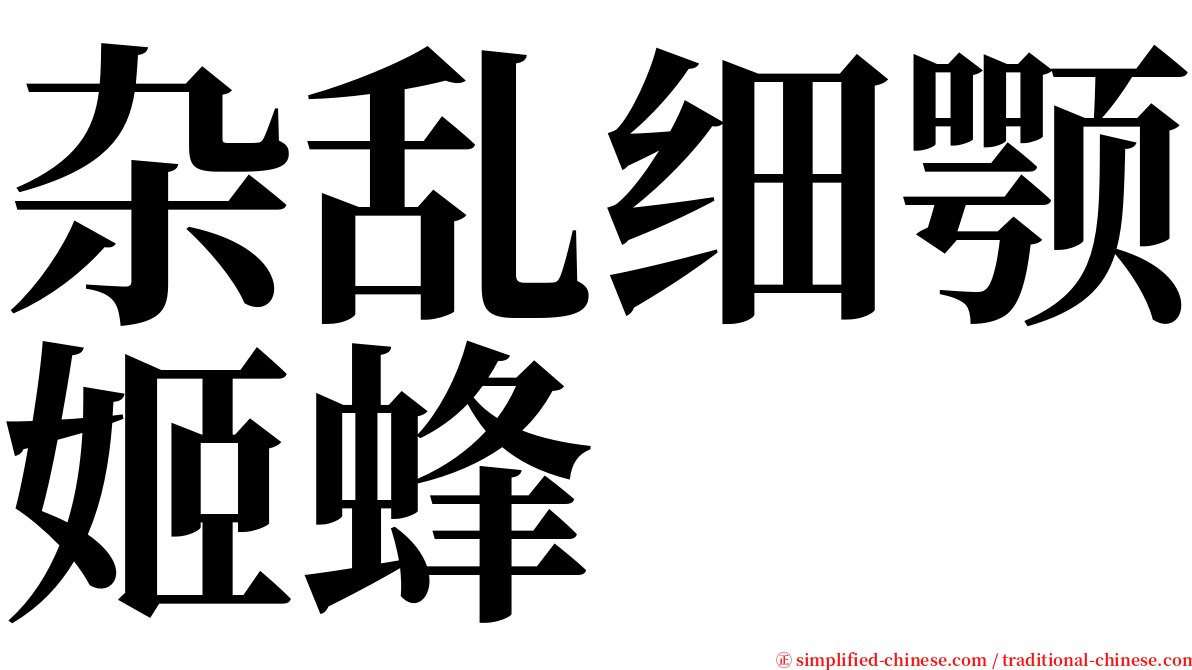 杂乱细颚姬蜂 serif font