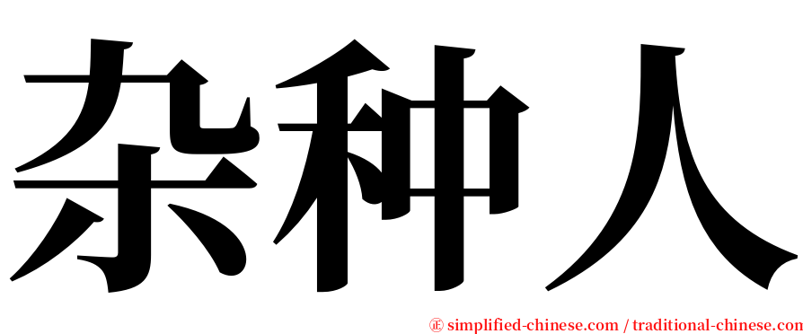 杂种人 serif font