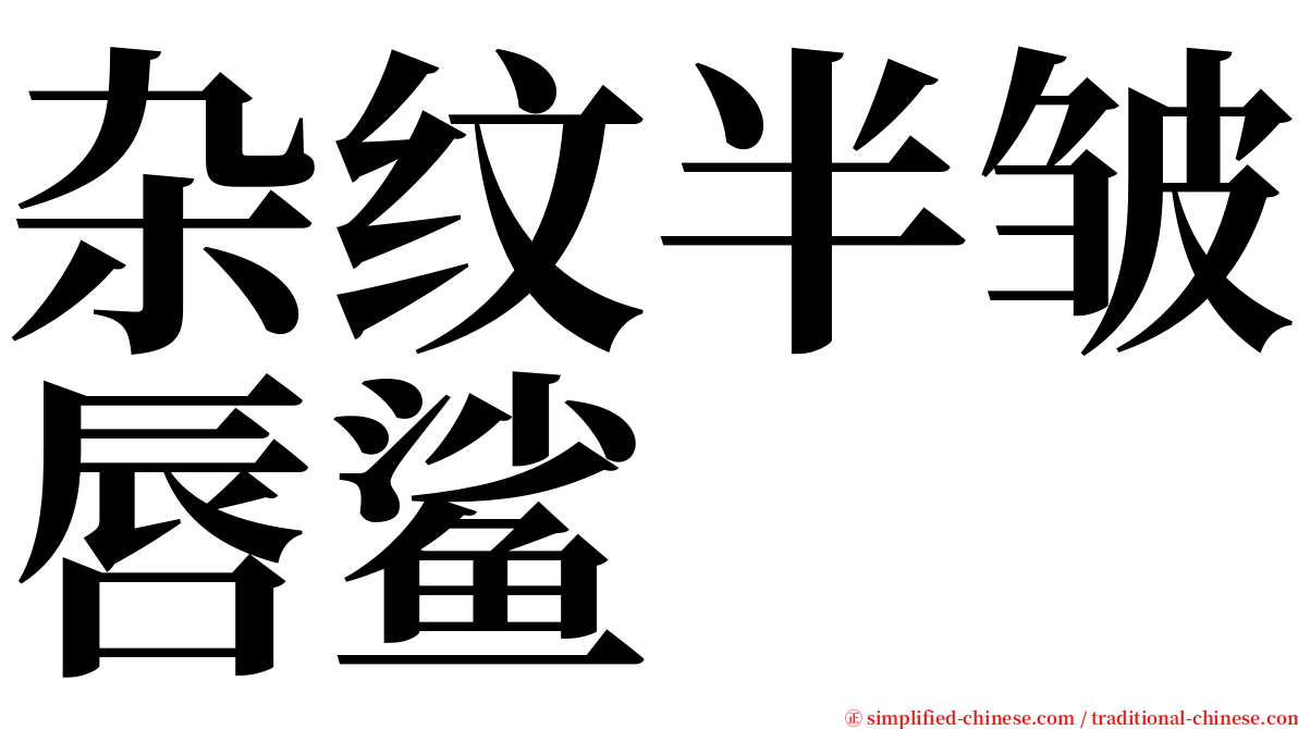 杂纹半皱唇鲨 serif font