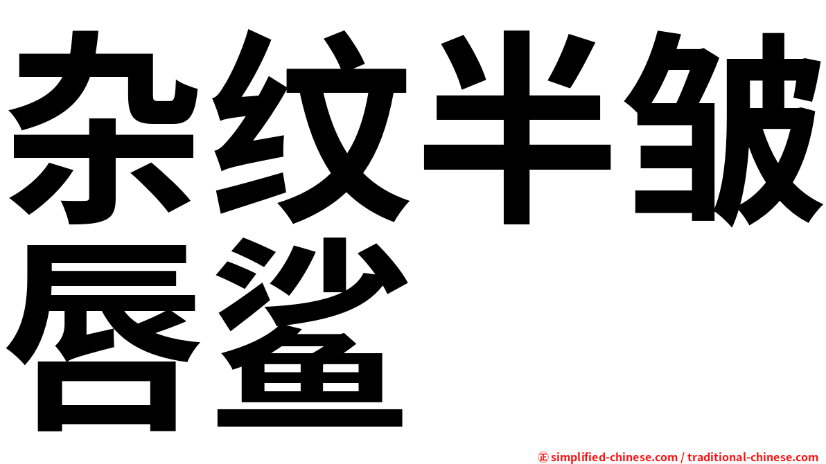 杂纹半皱唇鲨