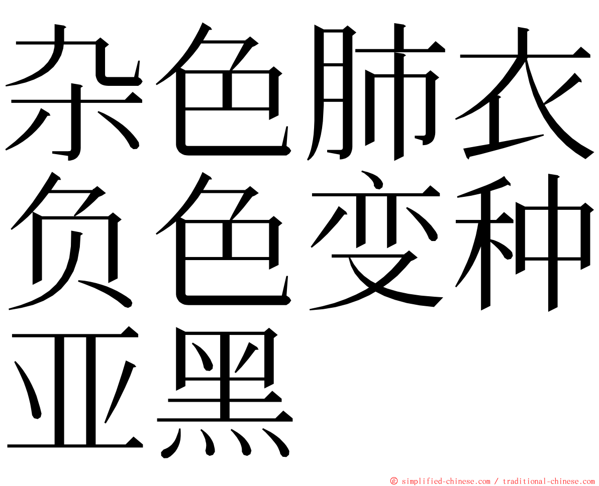 杂色肺衣负色变种亚黑 ming font