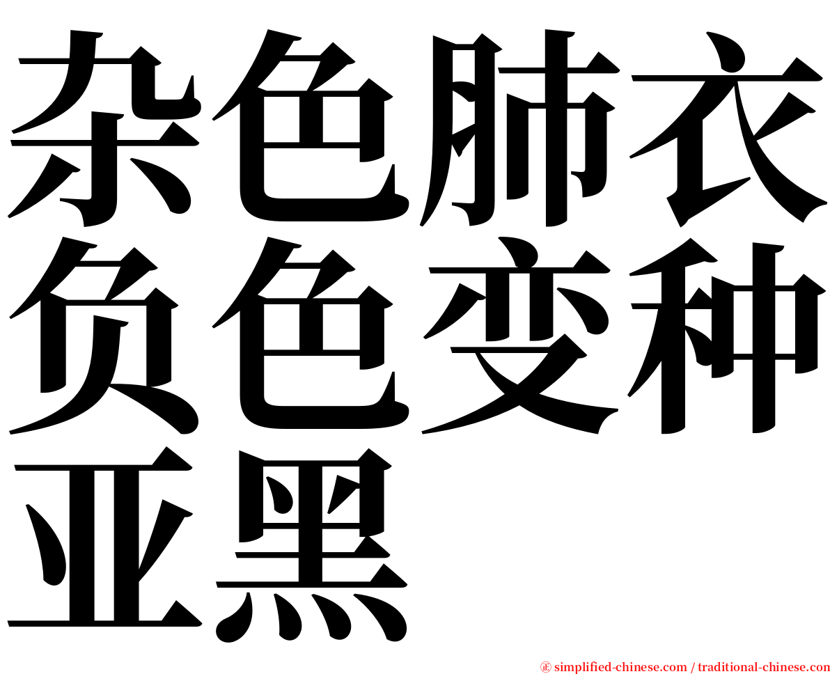 杂色肺衣负色变种亚黑 serif font