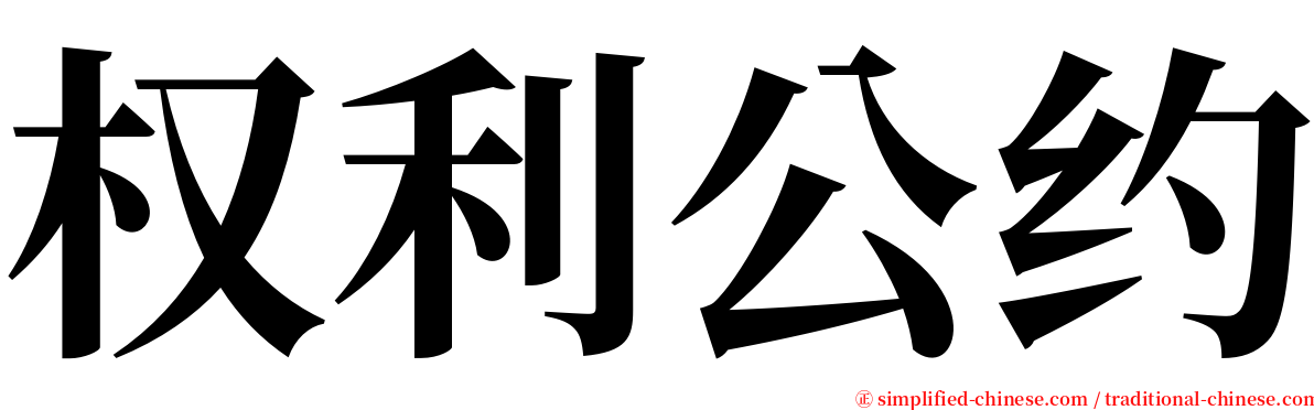 权利公约 serif font