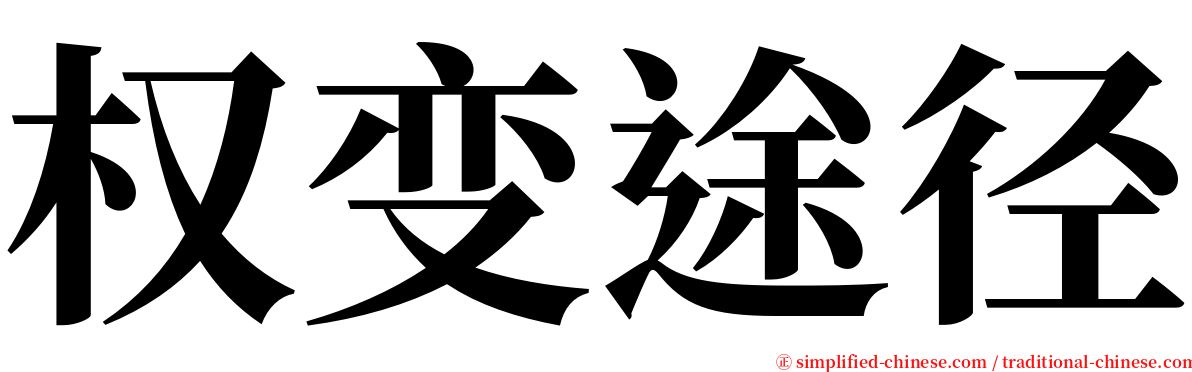 权变途径 serif font