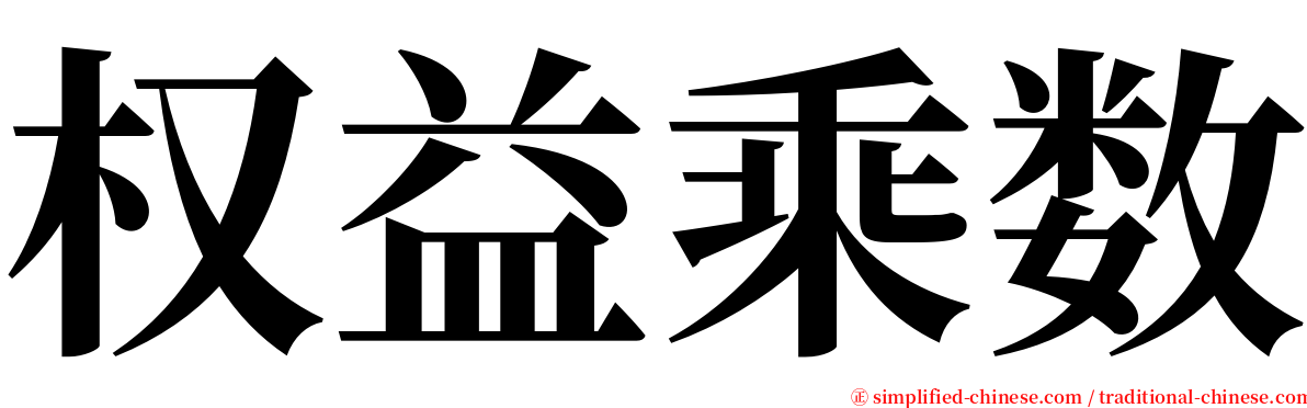 权益乘数 serif font