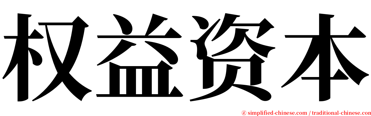 权益资本 serif font