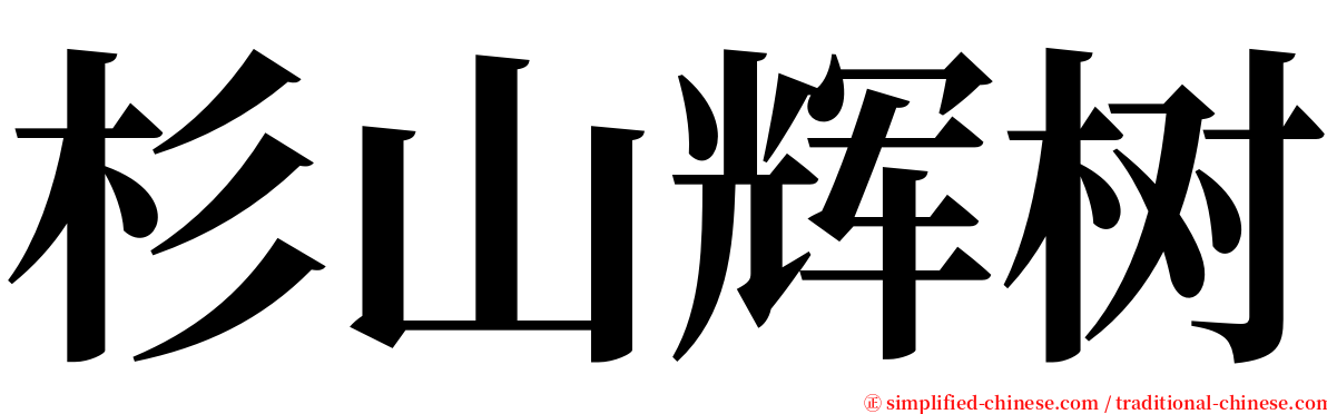 杉山辉树 serif font