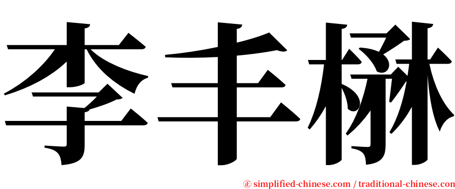 李丰楙 serif font